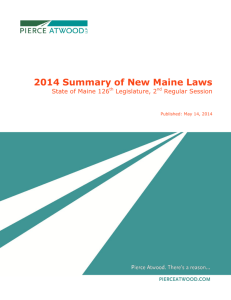 2014 Summary of New Maine Laws