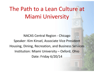 The Path to a Lean Culture at Miami University