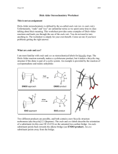 Diels Alder Stereochemistry Worksheet This is not an assignment