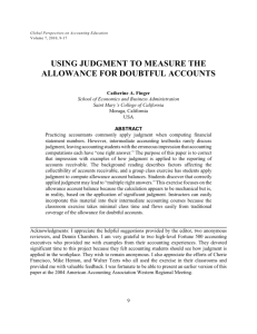 Using Judgment to Measure the Allowance for Doubtful Accounts