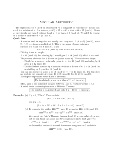 Modular Arithmetic