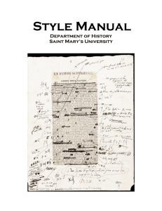 Style Manual - Saint Mary's University