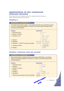Applications of the compound interest formula