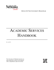 Academic Services Handbook - Office of the University Registrar