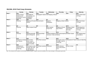 ISU/UNL 2016 Field Camp Schedule