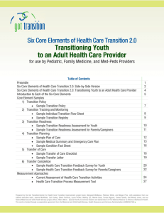 Six Core Elements of Health Care Transition 2.0