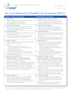 Six Core Elements of Health Care Transition (HCT)