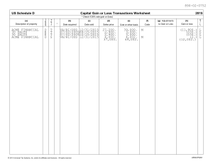 Capital Gain or Loss Transactions Worksheet US Schedule D 2015