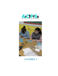 Algebra 1 - Alexandria City Public Schools