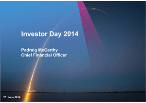 Presentation by Padraig McCarthy, CFO