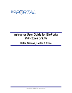 Instructor User Guide for BioPortal Principles of Life