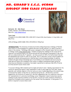 UConn Biology 1108 Principles of Life Syllabus