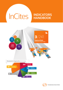 InCites Indicators Handbook - Research Analytics