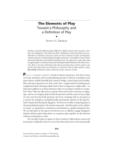 The Elements of Play: Toward a Philosophy and Definition of Play