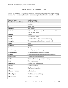 medical to lay terminology - Graduate Studies & Research