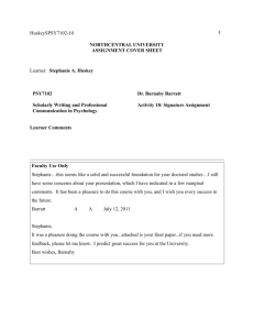 NORTHCENTRAL UNIVERSITY ASSIGNMENT COVER SHEET