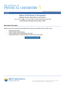 Nature of PO Bonds in Phosphates - Jack Simons