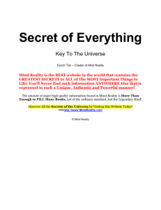 Secret of Everything - Secrets of Mind and Reality
