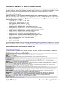 Foundations of Reading Test for Wisconsin