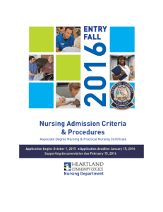 Nursing Admission Criteria & Procedures packet