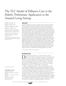 The TLC Model of Palliative Care in the Elderly