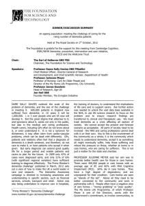 DINNER/DISCUSSION SUMMARY An ageing population: meeting