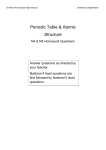 Periodic Table & Atomic Structure