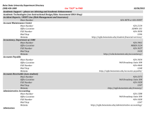 Boise State University Department Directory (208) 426