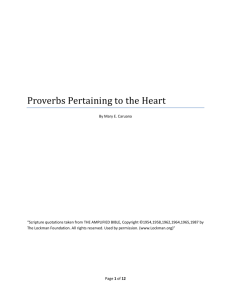 Proverbs Pertaining to the Heart