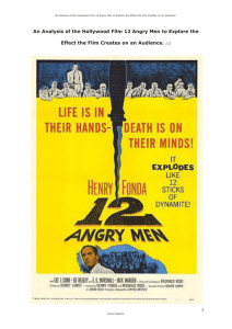 An Analysis of the Hollywood Film 12 Angry Men to Explore the