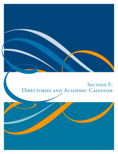 Section F: Directories and Academic Calendar