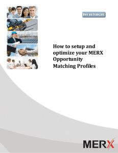 How to setup and optimize your MERX Opportunity Matching Profiles