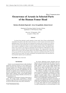 Occurrence of Arsenic in Selected Parts of the Human Femur Head