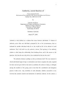 Authority, social theories of