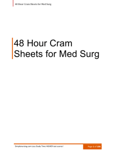 48 Hour Cram Sheets for Med Surg