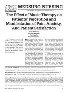 medsurg nursing - Music for Healing and Transition Program