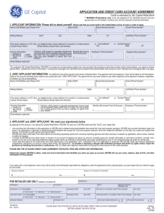 APPLICATION AND CREDIT CARD ACCOUNT AGREEMENT