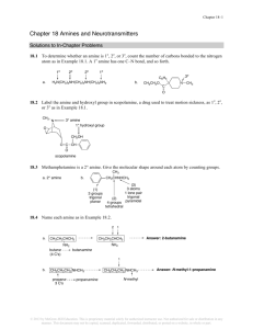 Chapter 18 Amines and Neurotransmitters