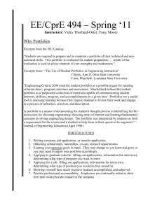 EE/CprE 494 Spring 2011 Portfolio Guide