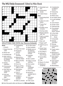 The WSJ Daily Crossword |Edited by Mike Shenk
