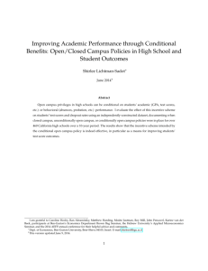 Improving Academic Performance through Conditional Benefits