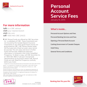 Personal Account Service Fees