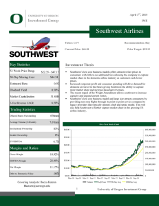 Southwest Airlines - University of Oregon Investment Group