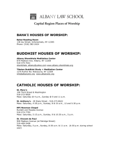 List of Capital District Religious Services and Locations