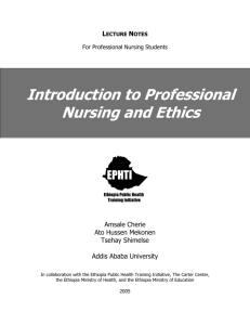 Introduction to Professional Nursing and Ethics