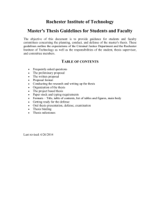 Master's Thesis Guidelines for Students and Faculty