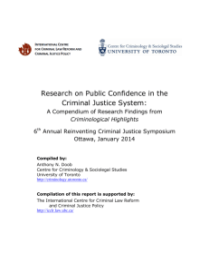 Research on Public Confidence in the Criminal Justice System: