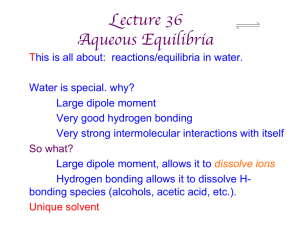 Lecture 36 Aqueous Equilibria