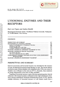 Lysosomal Enzymes and their Receptors