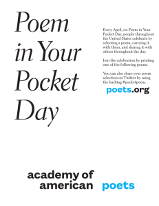 Every April, on Poem in Your Pocket Day, people throughout the